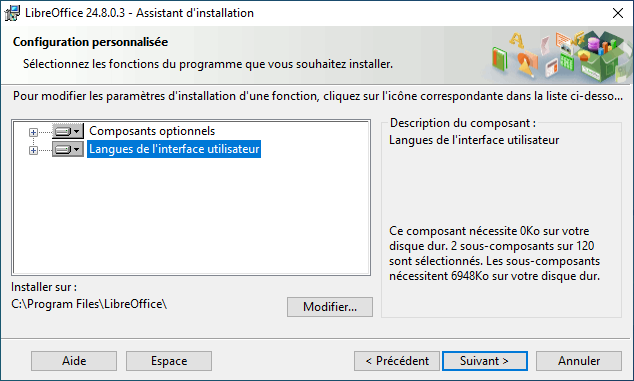 Captura d’ecran tutorial installar LibreOffice en occitan